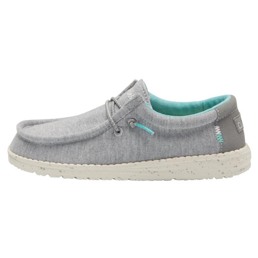 Kids' Hey Dude Wally Slip On Shoes Grey | DMA-734096