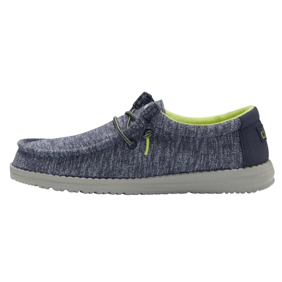 Kids' Hey Dude Wally Slip On Shoes Navy | LVT-198704