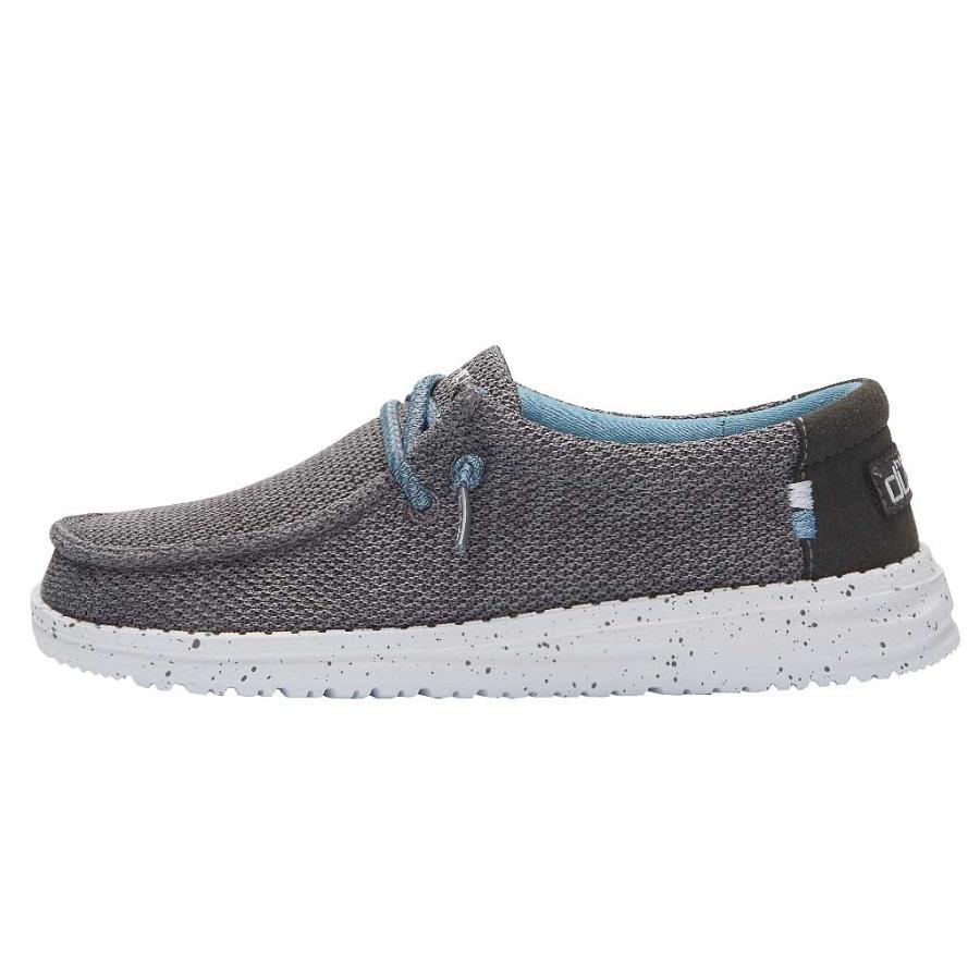 Kids' Hey Dude Wally Tennis Shoes Grey | ZTY-248063