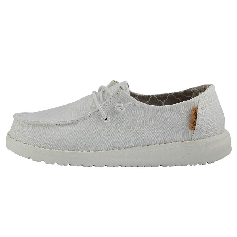 Kids' Hey Dude Wendy Slip On Shoes Beige White | DHN-092475