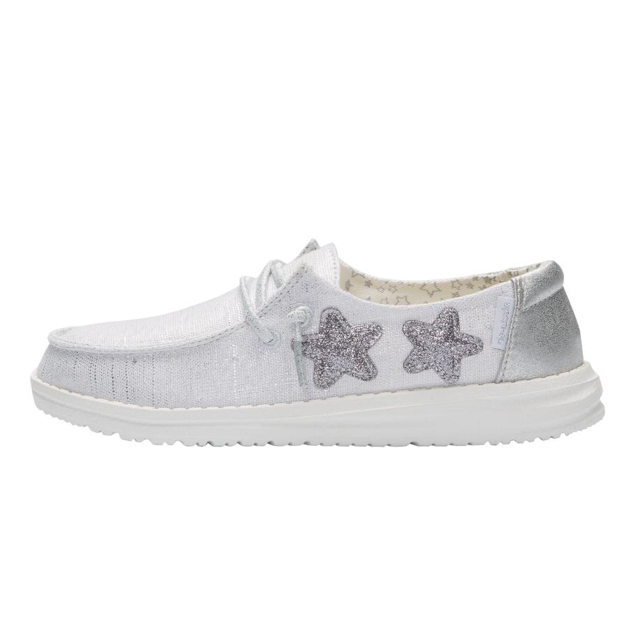 Kids' Hey Dude Wendy Slip On Shoes Silver | BAT-143729