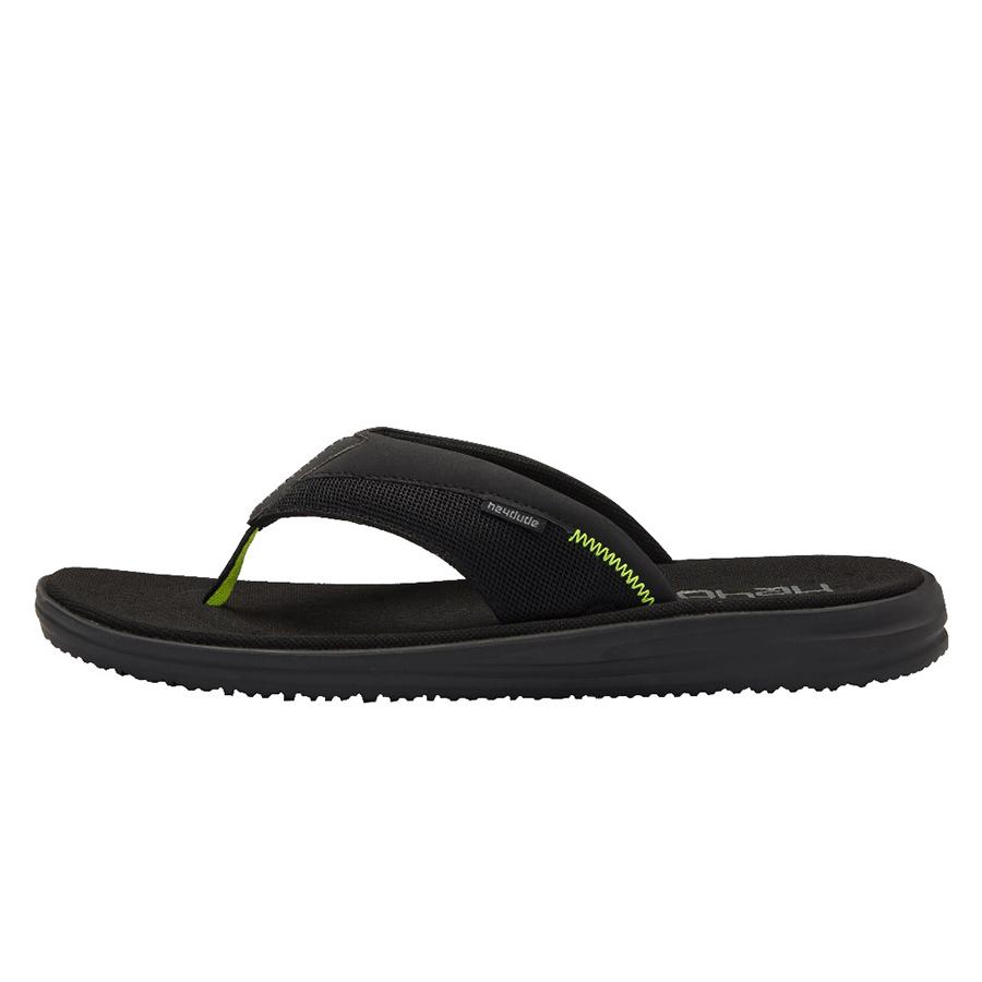 Men's Hey Dude Flinn Flip Flops Black | AEZ-097142