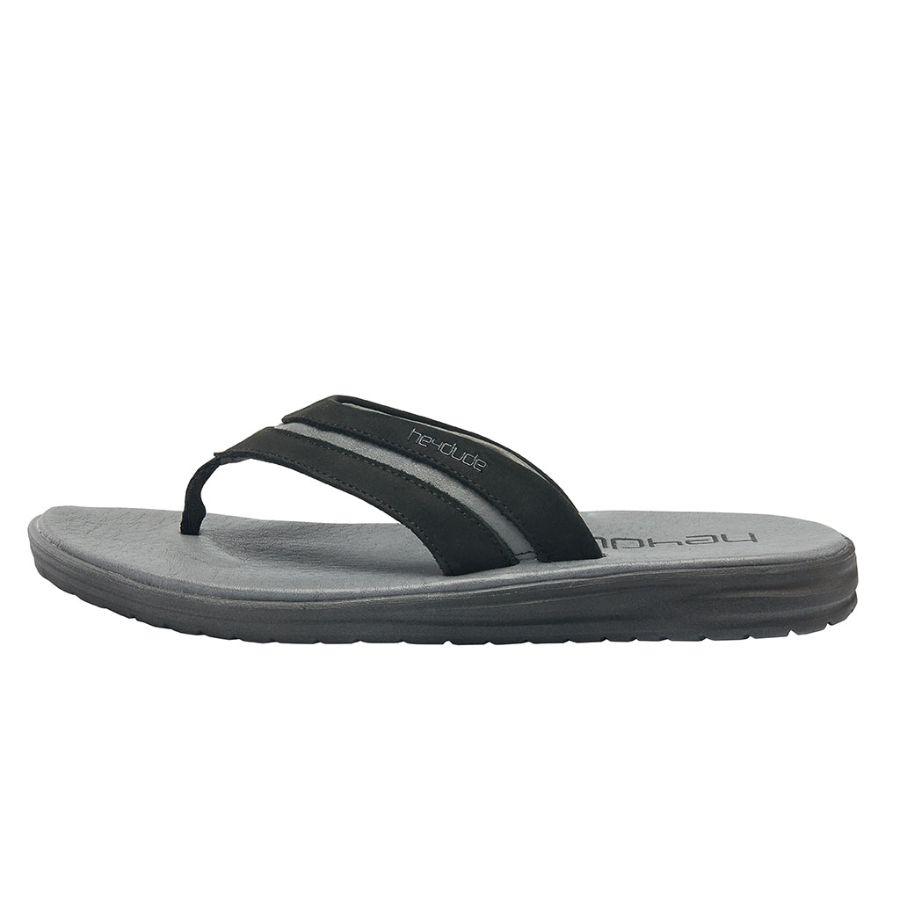 Men's Hey Dude Flinn Flip Flops Black | YDR-761058