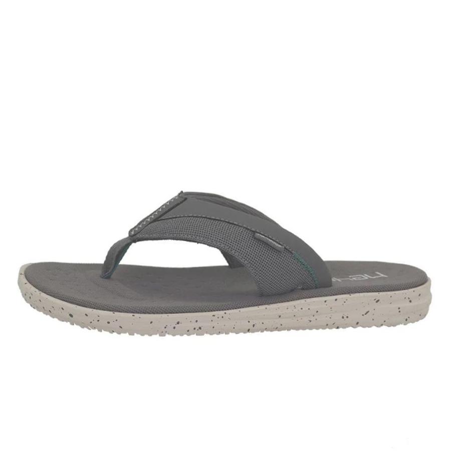 Men's Hey Dude Flinn Flip Flops Grey | UOS-713094