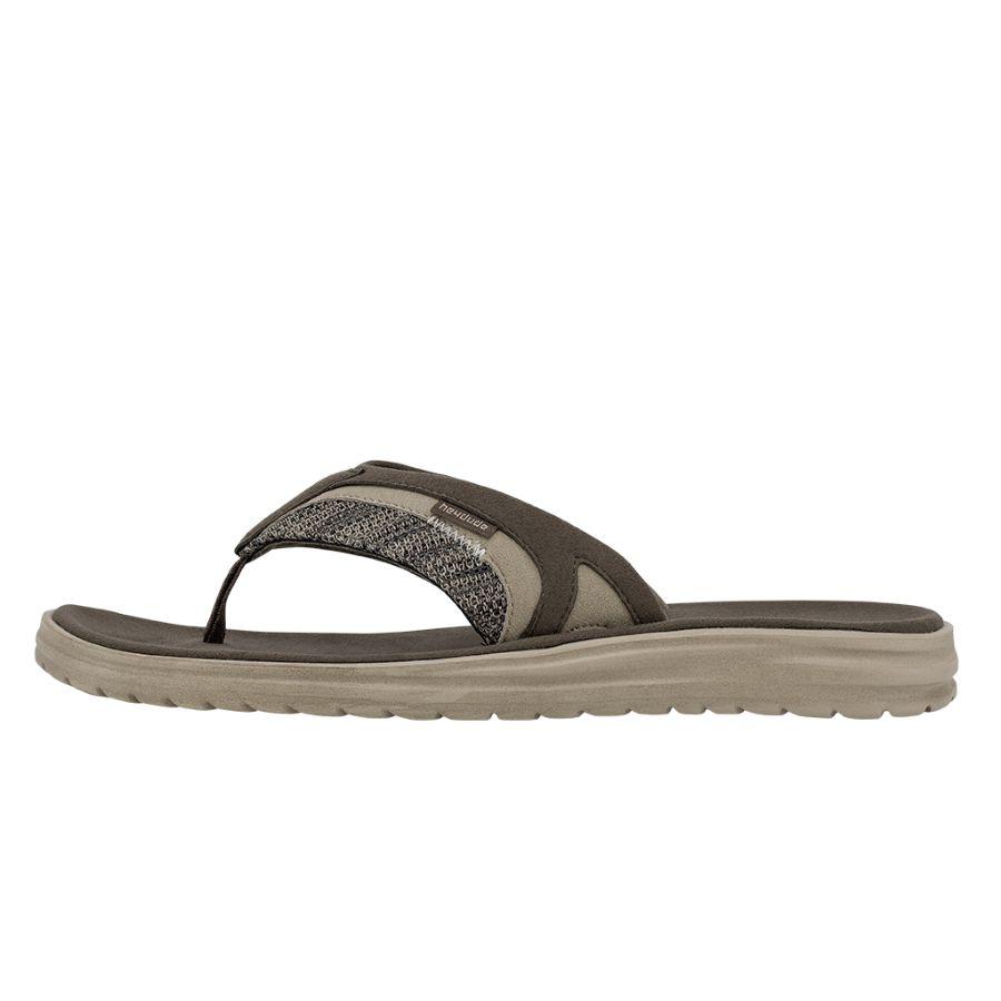 Men's Hey Dude Flinn Sox Flip Flops Brown | PHA-230451