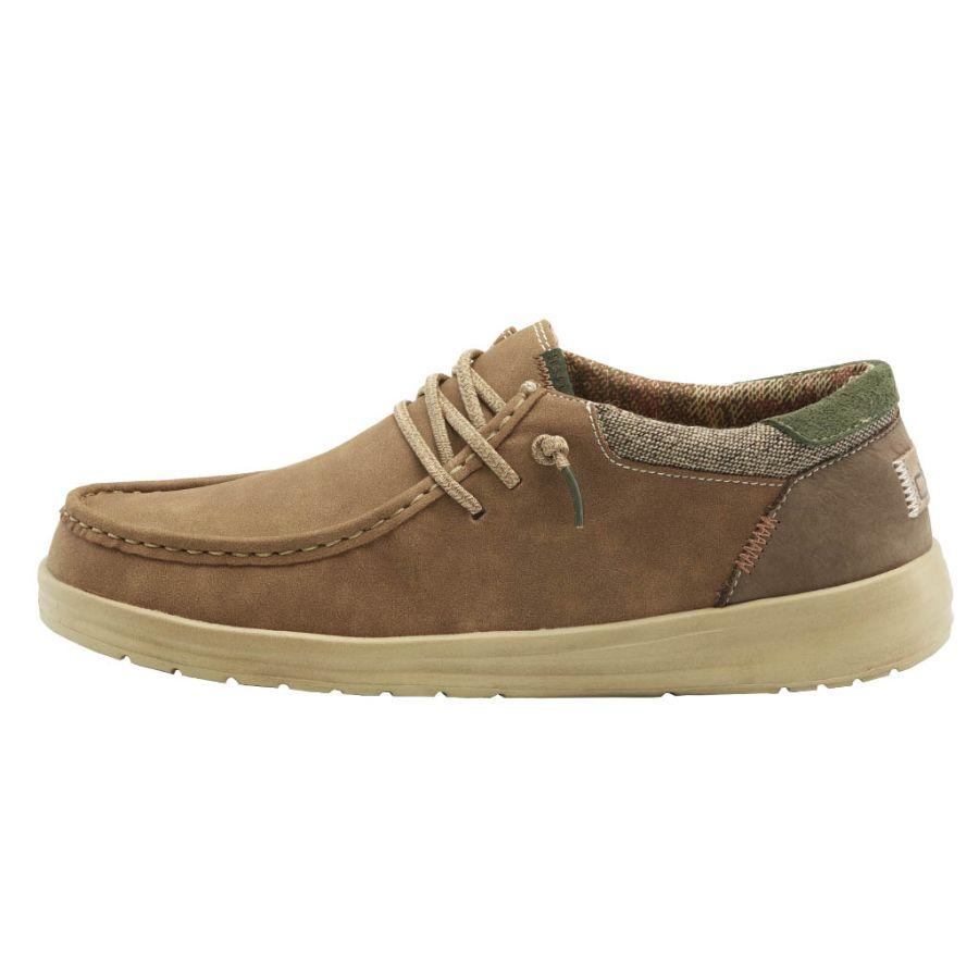 Men's Hey Dude Paul Leather Shoes Khaki | YDF-351264