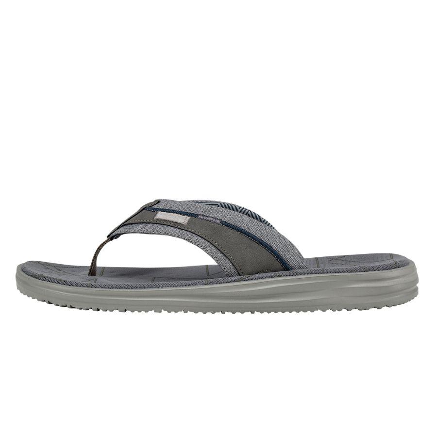 Men's Hey Dude Sami Flip Flops Dark Grey | LJQ-643781