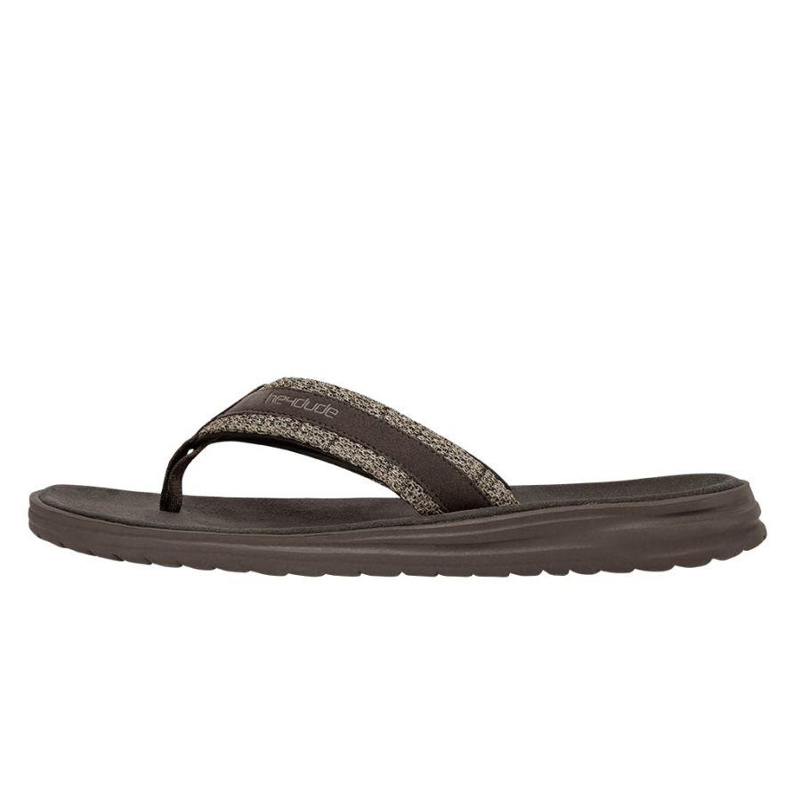 Men's Hey Dude Sami Sox Flip Flops Brown | ZNW-401592