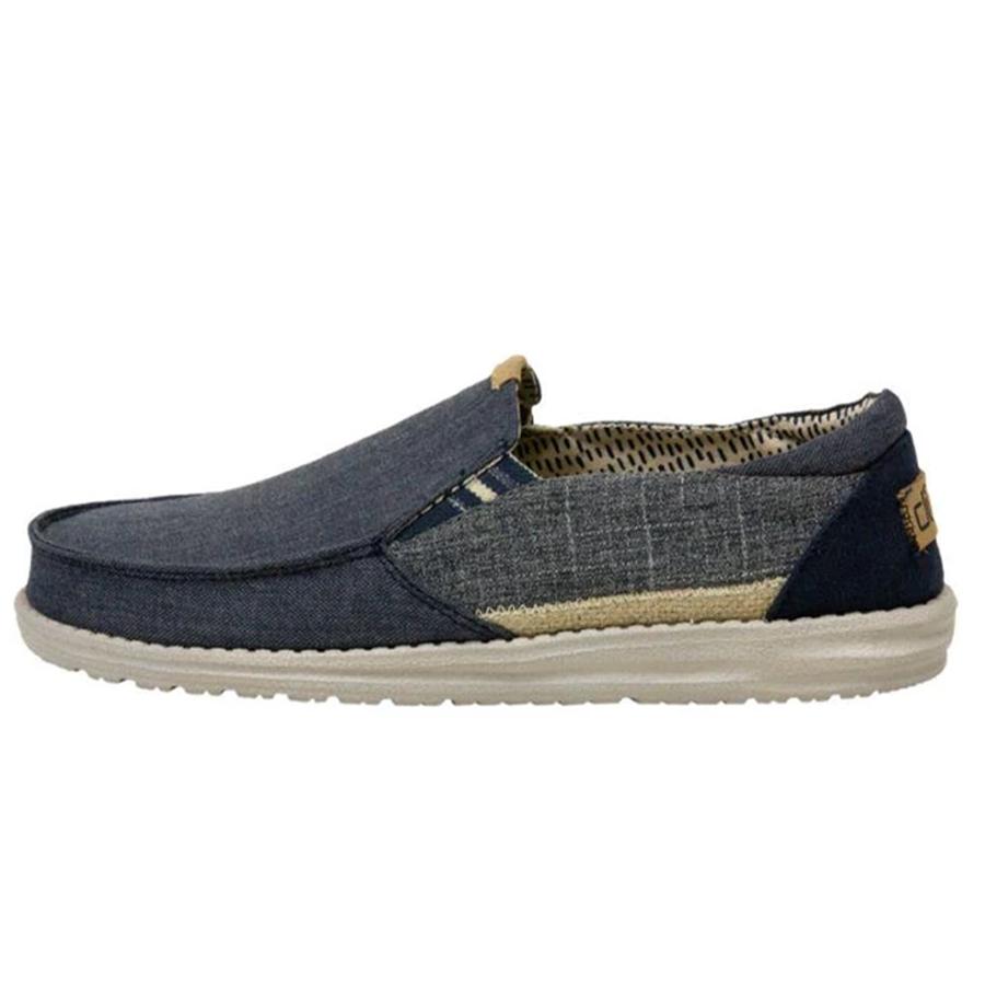 Men's Hey Dude Thad Canvas Shoes Blue | BLH-369128