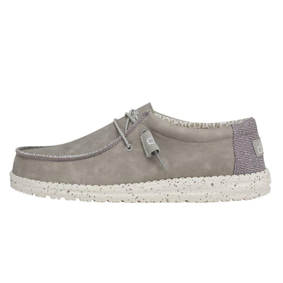 Men's Hey Dude Wally Recycled Leather Shoes Silver | UWM-756324