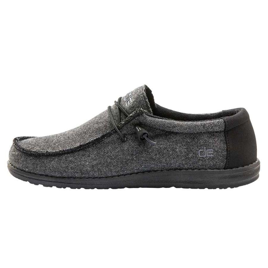 Men's Hey Dude Wally Slip On Shoes Black | FWC-592017