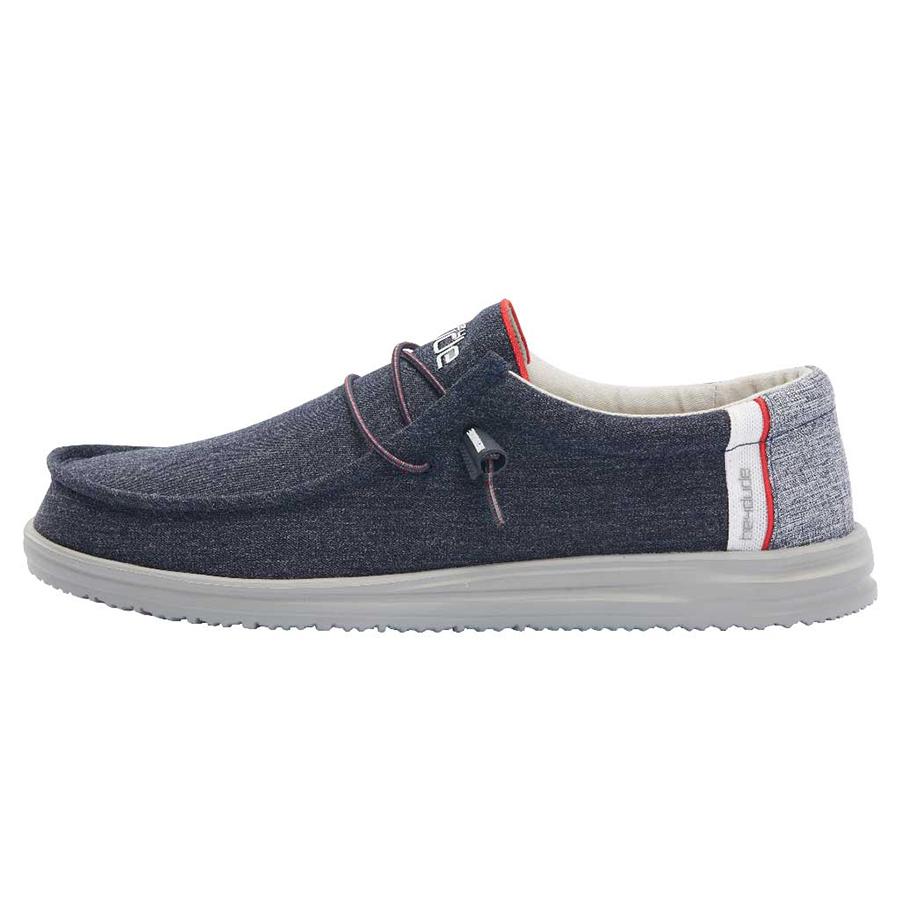 Men's Hey Dude Wally Slip On Shoes Blue | HBJ-276318