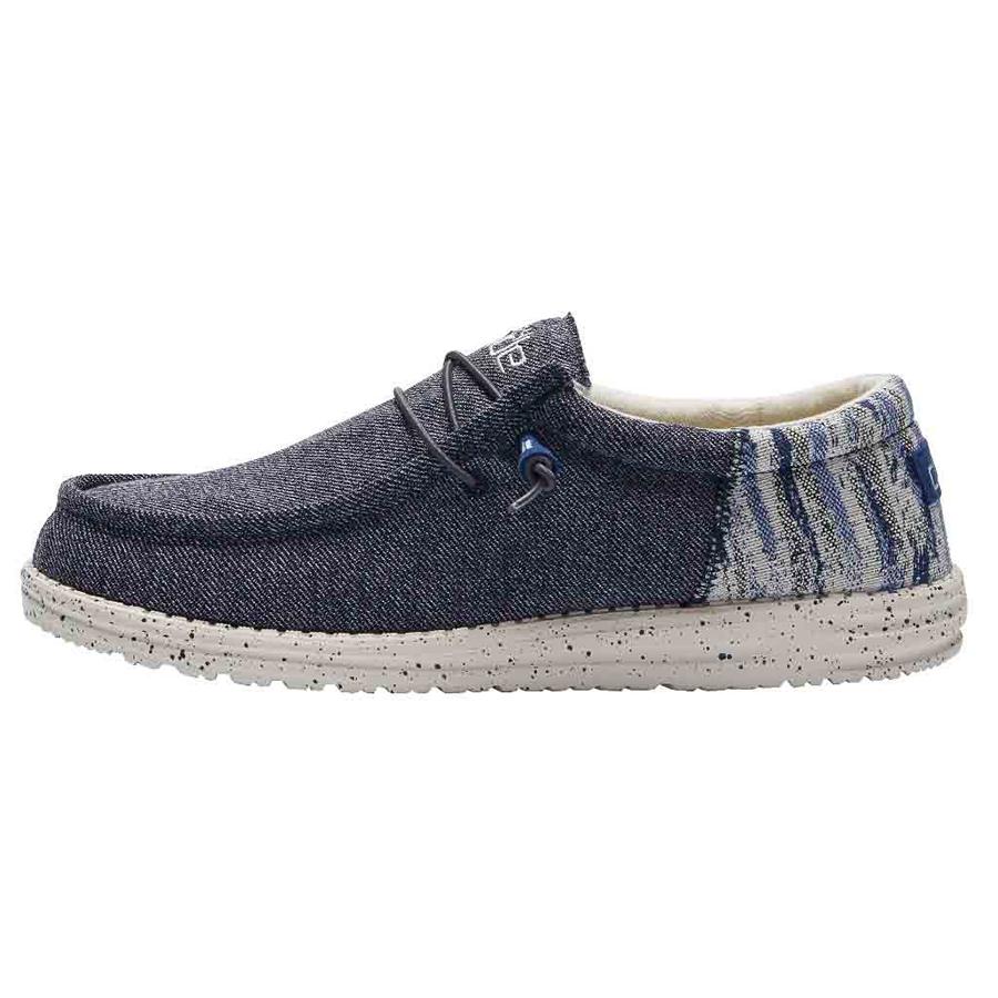 Men's Hey Dude Wally Slip On Shoes Blue | NQD-286750