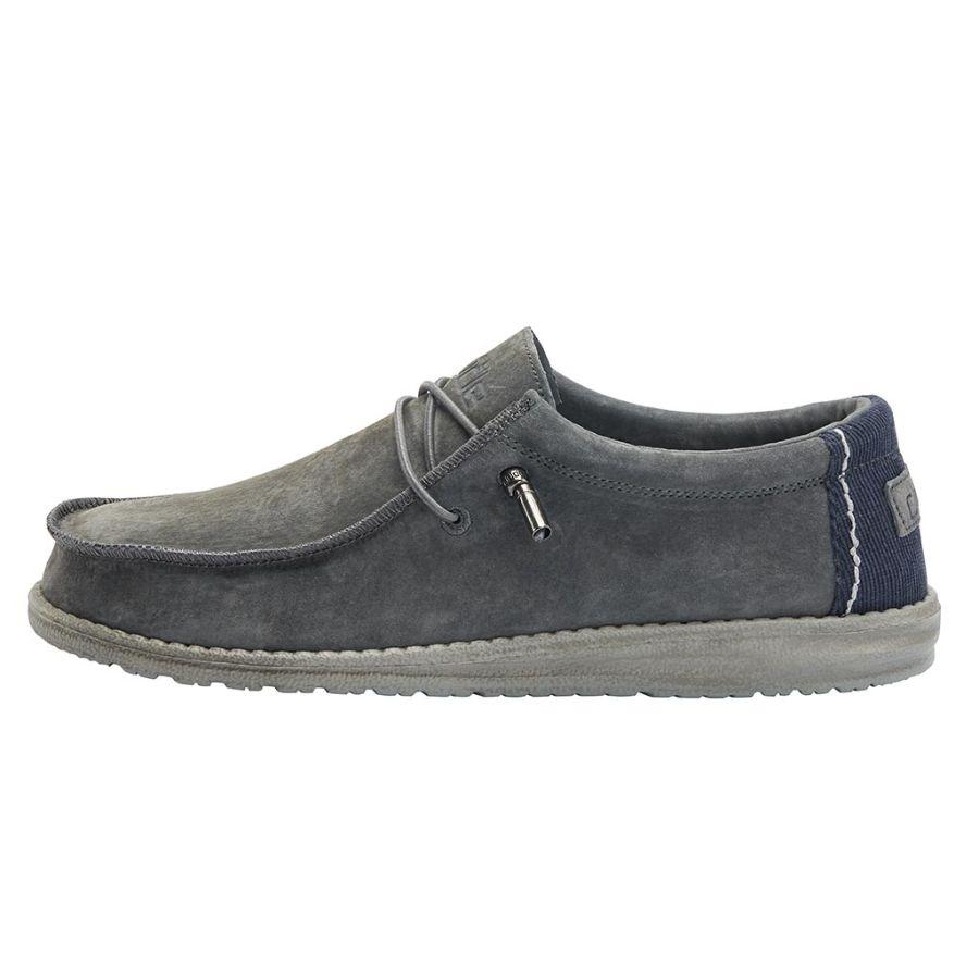 Men's Hey Dude Wally Slip On Shoes Grey | ASF-317865