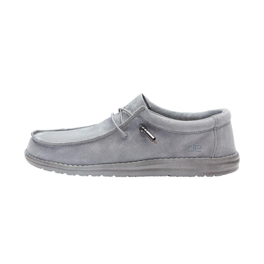 Men's Hey Dude Wally Slip On Shoes Grey | DMF-051438