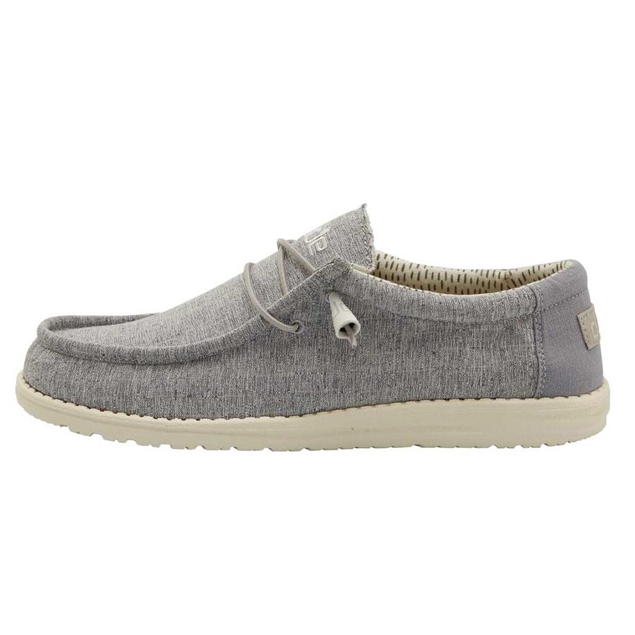 Men's Hey Dude Wally Slip On Shoes Grey | DNS-038615