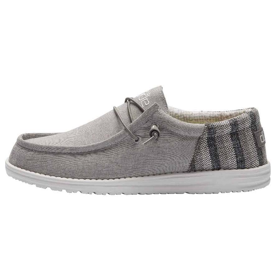 Men's Hey Dude Wally Slip On Shoes Grey | SOF-489715