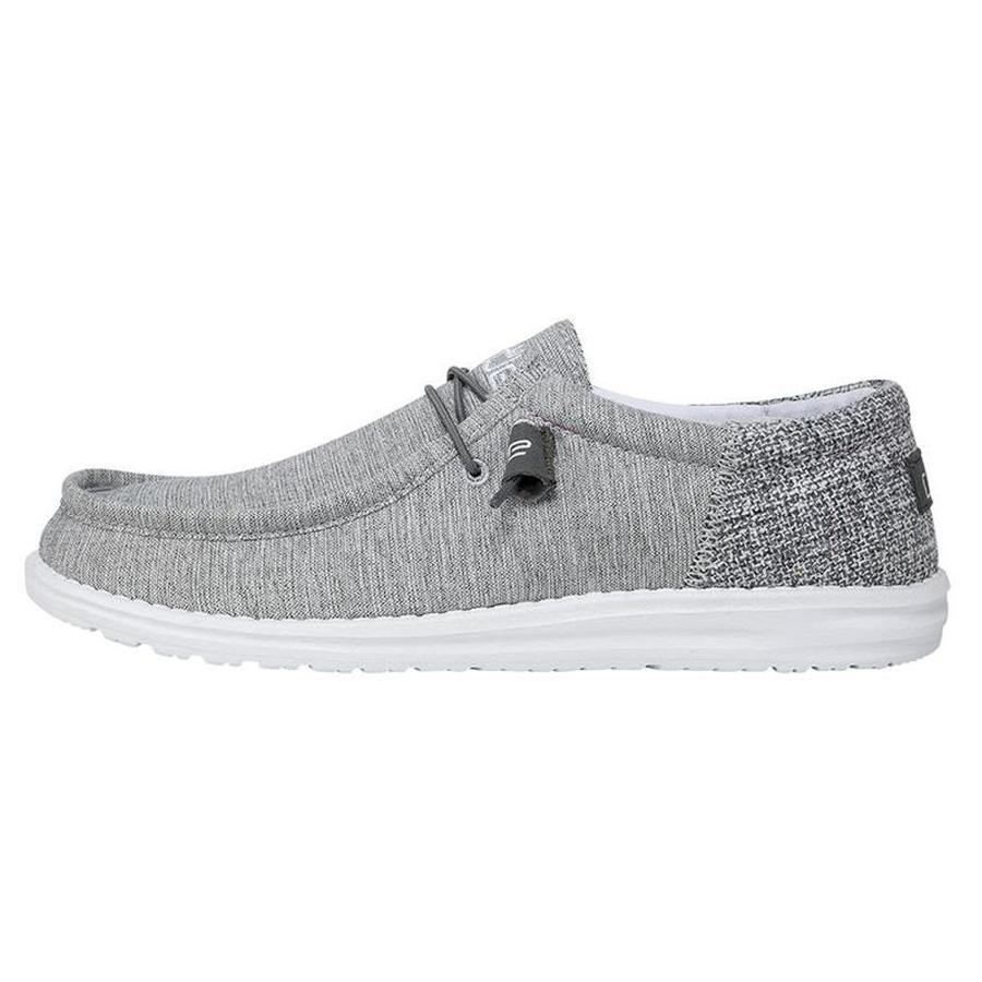 Men's Hey Dude Wally Slip On Shoes Grey | VYD-172965