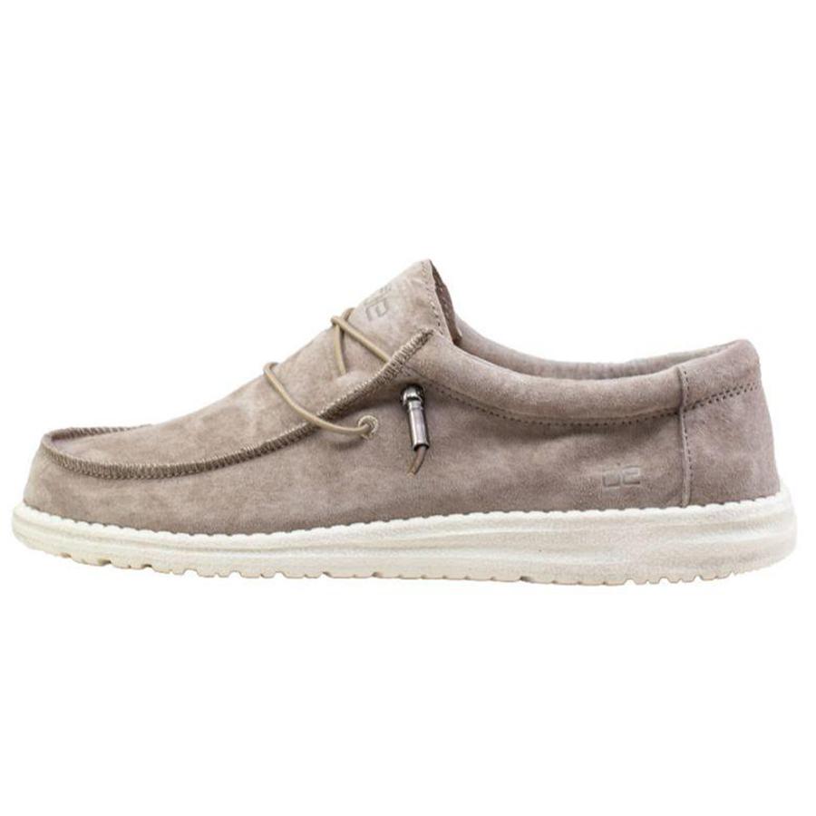 Men's Hey Dude Wally Slip On Shoes Light Brown | MGY-361794