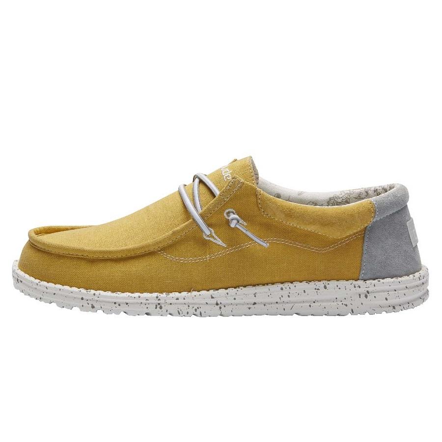 Men's Hey Dude Wally Slip On Shoes Yellow | APZ-143092