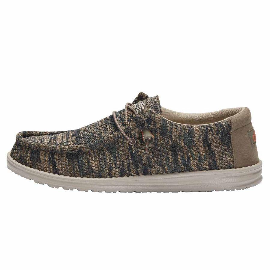 Men's Hey Dude Wally Sox Tennis Shoes Camo | QDJ-695324