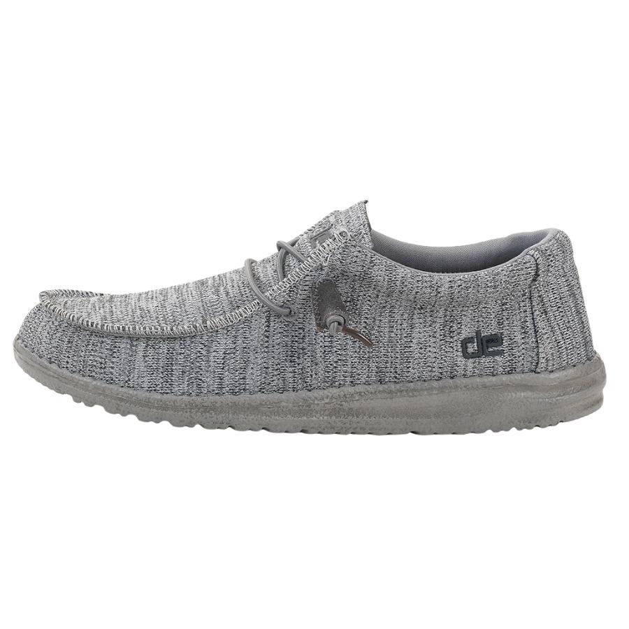 Men's Hey Dude Wally Sox Tennis Shoes Grey | HEB-521740