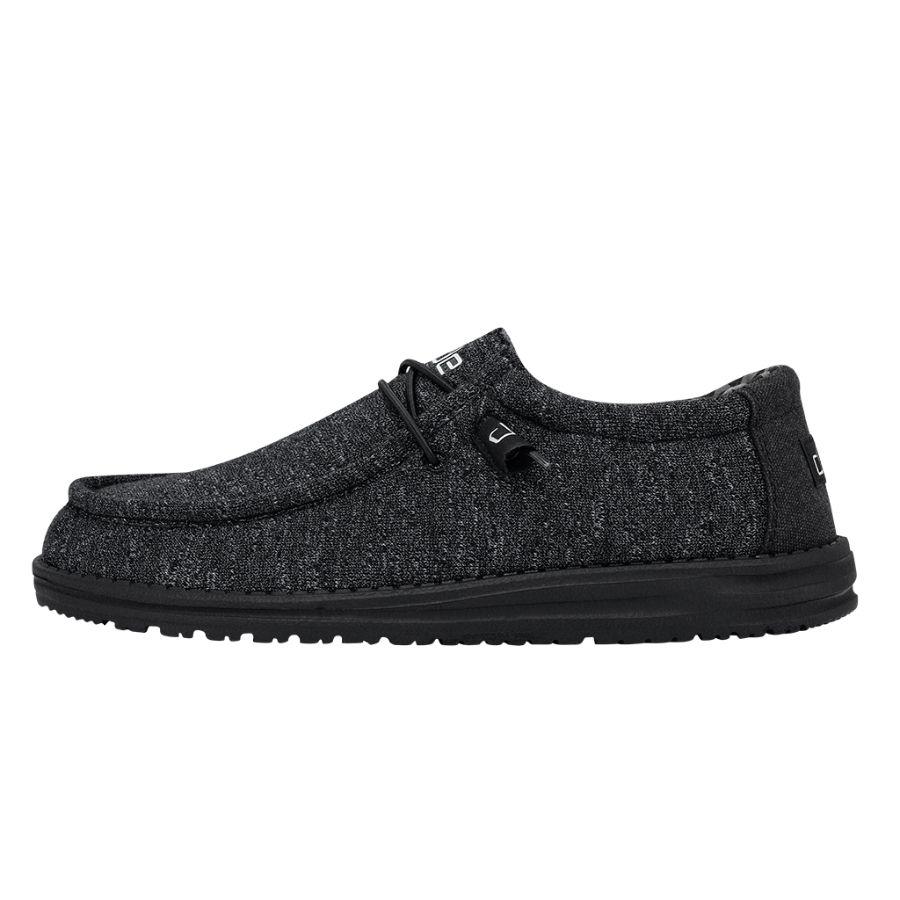 Men's Hey Dude Wally Stretch Slip On Shoes Black | MCN-746301