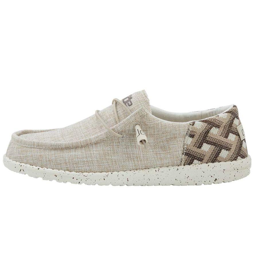 Men's Hey Dude Wally Woven Slip On Shoes Beige | OTC-047698