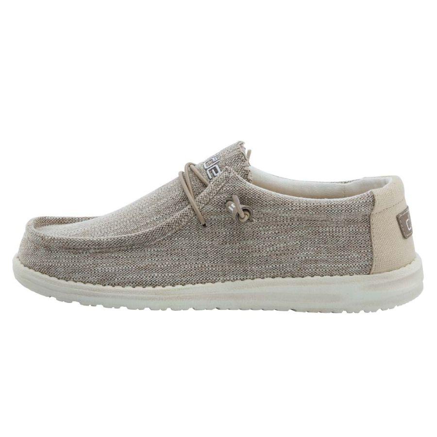 Men's Hey Dude Wally Woven Slip On Shoes Beige | UIS-953861