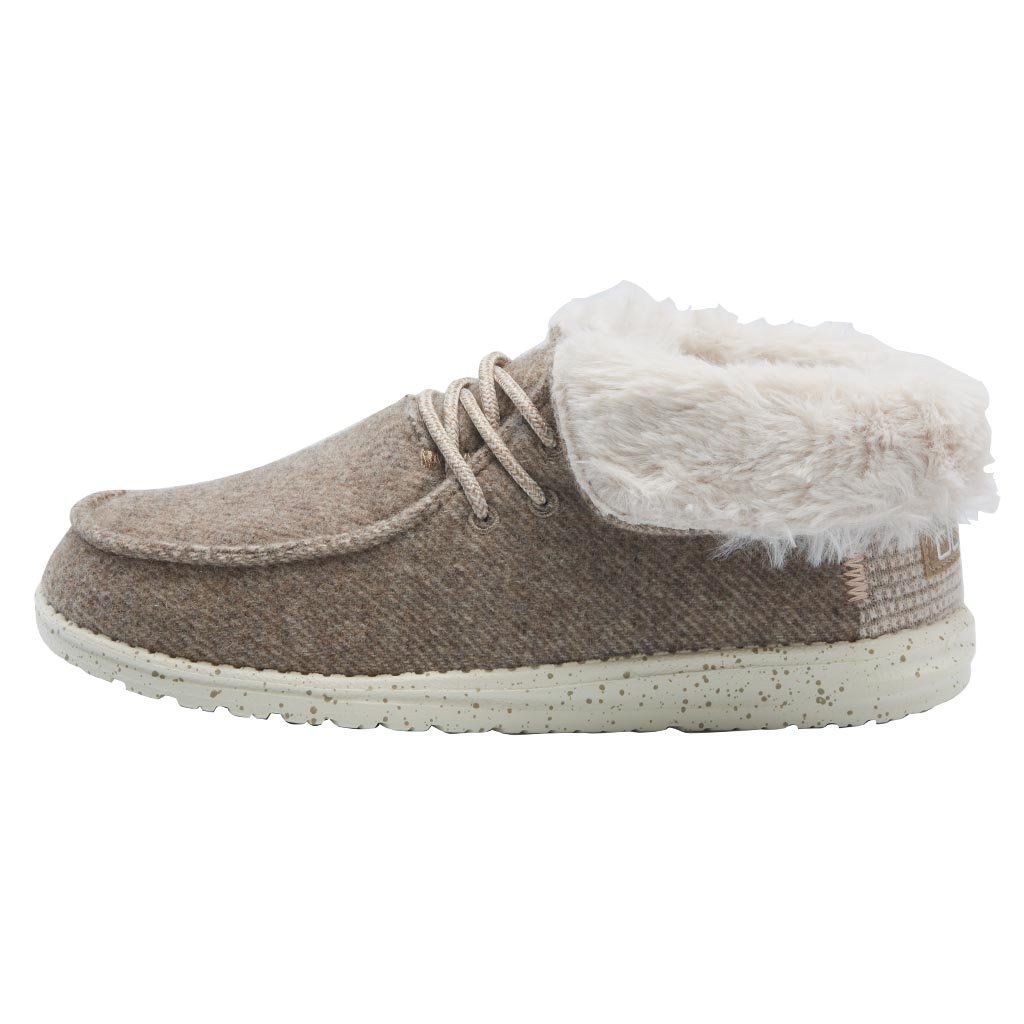 Women's Hey Dude Britt Fur Lined Shoes Light Grey | BDC-357680