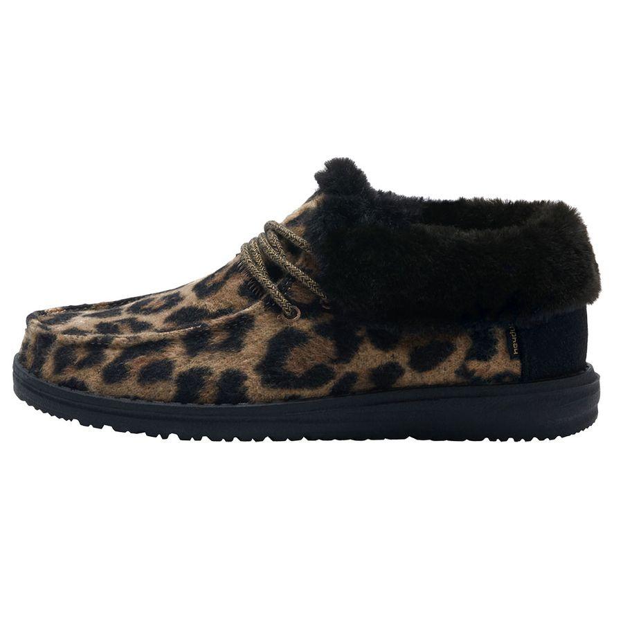 Women's Hey Dude Britt Fur Lined Shoes Leopard | XMD-506287