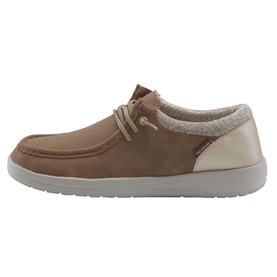 Women's Hey Dude Polly Leather Shoes Khaki | GVA-718524