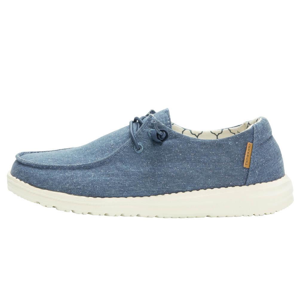 Women's Hey Dude Wendy Canvas Shoes Blue | YRN-251340