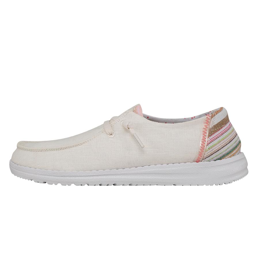 Women's Hey Dude Wendy Canvas Shoes White | IEV-945786