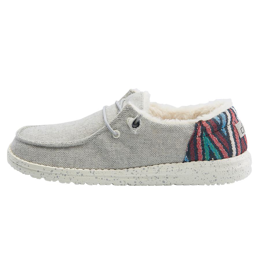 Women's Hey Dude Wendy Fur Lined Shoes Grey | XHK-159876