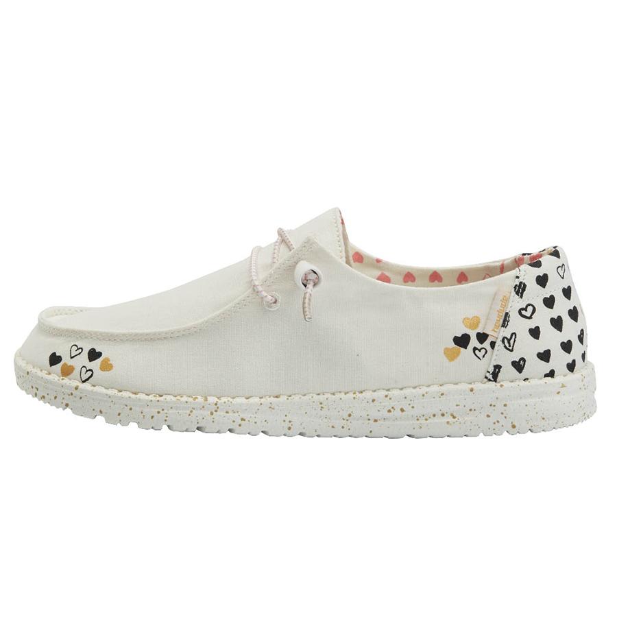 Women's Hey Dude Wendy Slip On Shoes Beige White | ZXF-159063