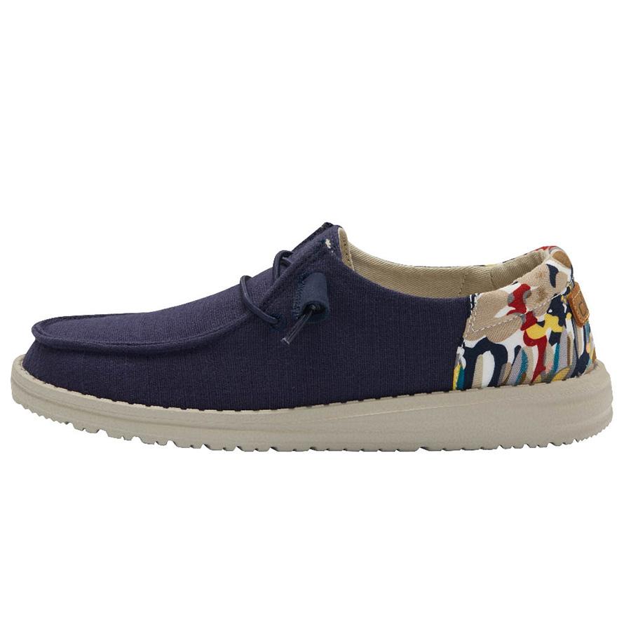 Women's Hey Dude Wendy Slip On Shoes Navy | SZO-619783