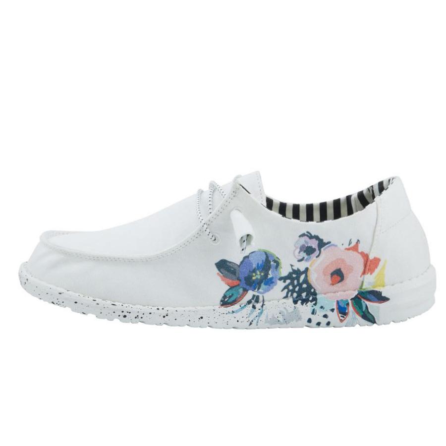 Women's Hey Dude Wendy Slip On Shoes White | TSN-584701