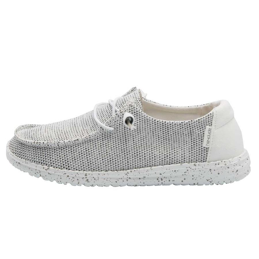 Women's Hey Dude Wendy Sox Slip On Shoes Grey White | AYQ-760213