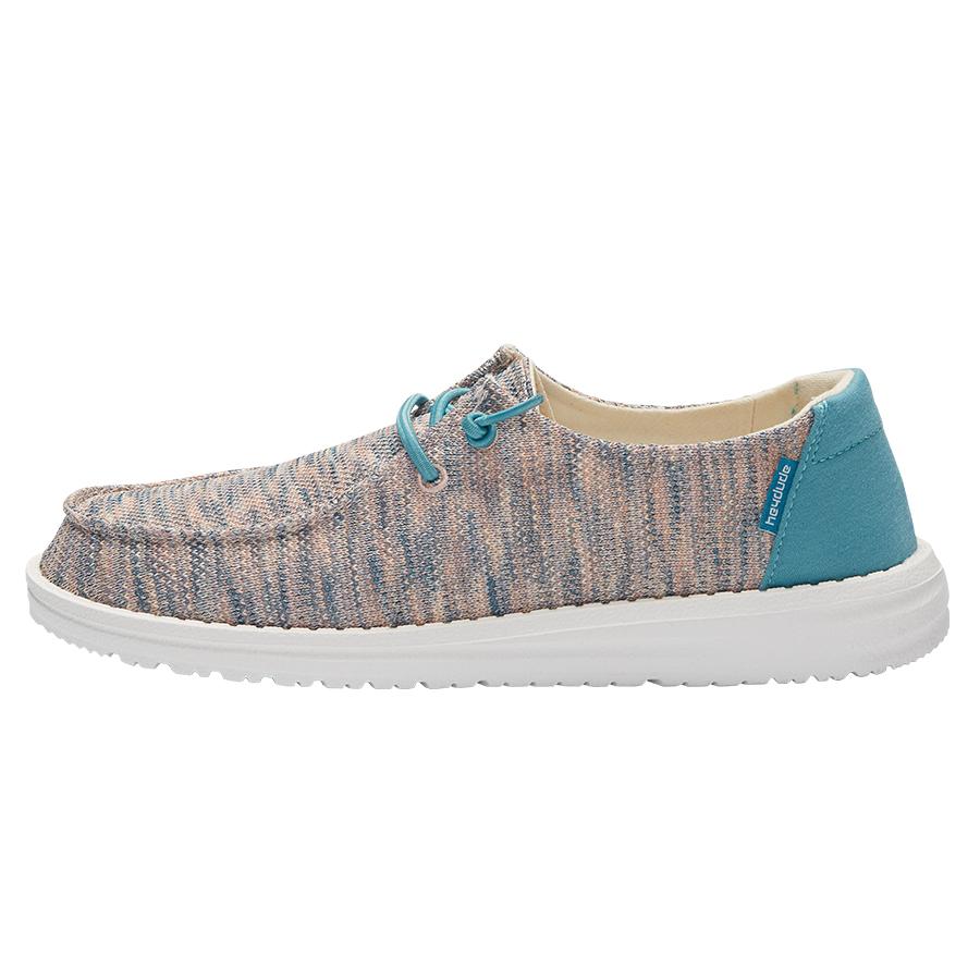 Women's Hey Dude Wendy Sox Slip On Shoes Pink Light Turquoise | DRE-879342