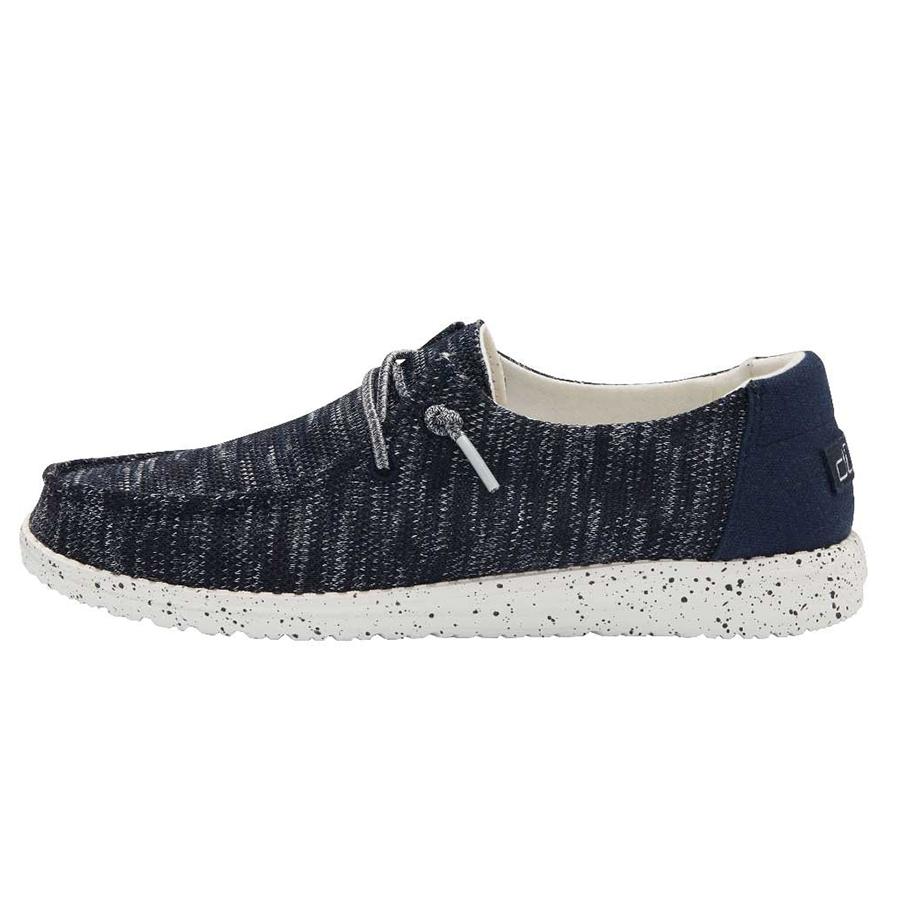 Women's Hey Dude Wendy Sox Slip On Shoes Navy | FWZ-245981