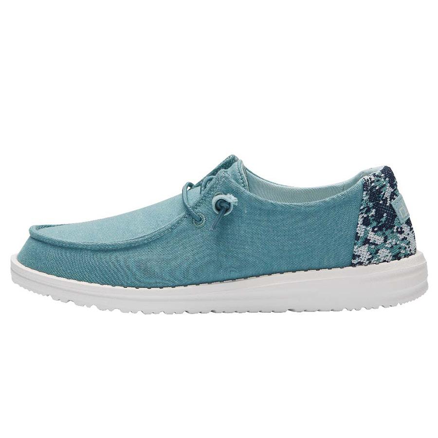 Women's Hey Dude Wendy Stretch Slip On Shoes Blue | JZU-593210