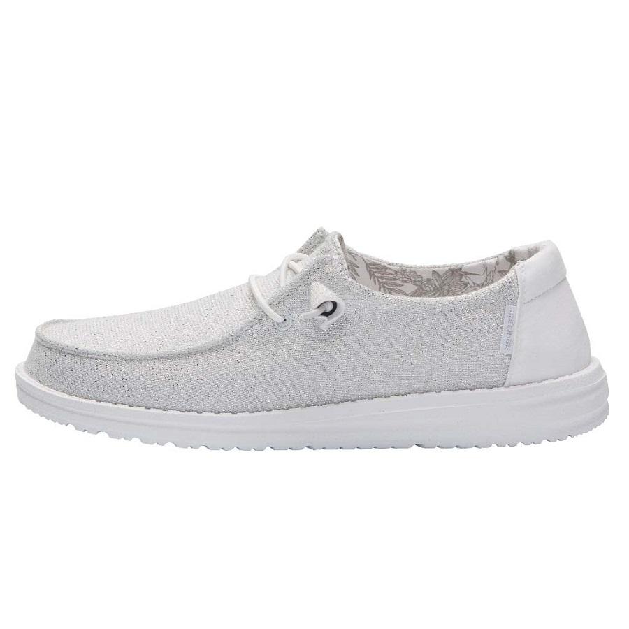 Women's Hey Dude Wendy Stretch Slip On Shoes White | SXZ-924756